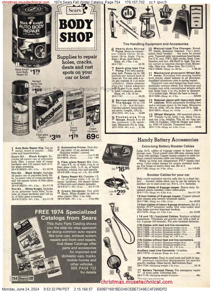 1974 Sears Fall Winter Catalog, Page 754
