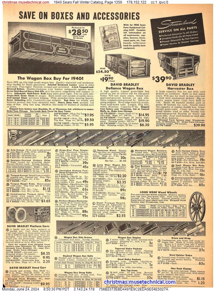 1940 Sears Fall Winter Catalog, Page 1359