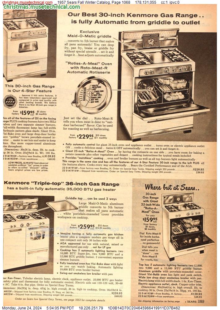 1957 Sears Fall Winter Catalog, Page 1068