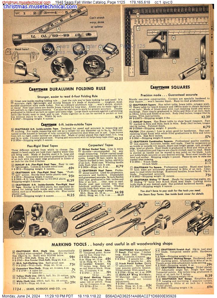 1948 Sears Fall Winter Catalog, Page 1125