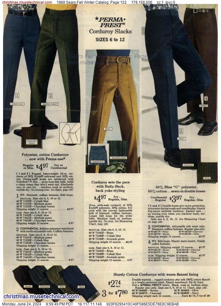 1968 Sears Fall Winter Catalog, Page 122