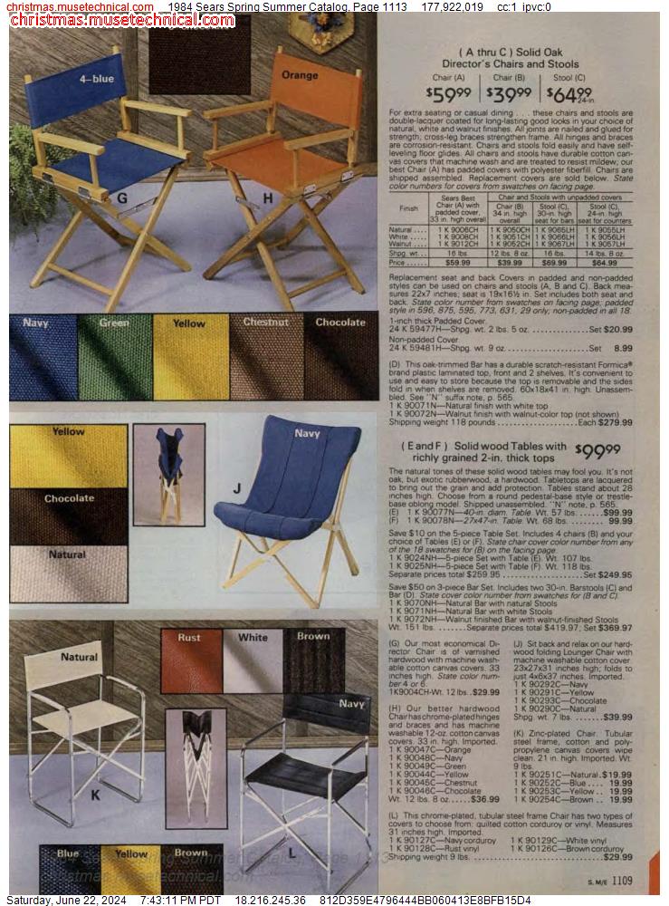 1984 Sears Spring Summer Catalog, Page 1113