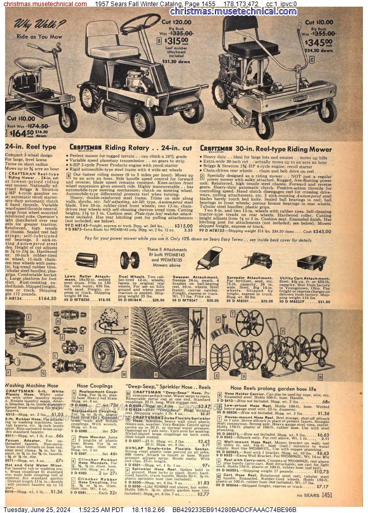 1957 Sears Fall Winter Catalog, Page 1455