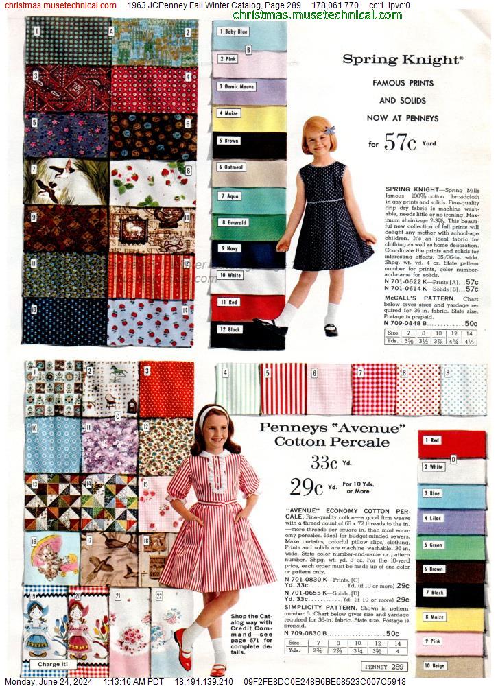 1963 JCPenney Fall Winter Catalog, Page 289