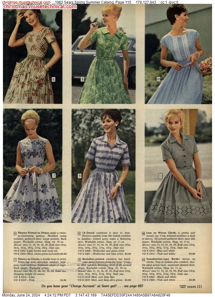 1962 Sears Spring Summer Catalog, Page 115