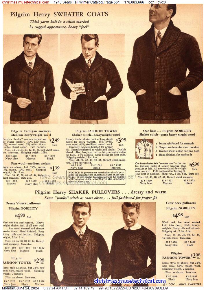 1943 Sears Fall Winter Catalog, Page 561