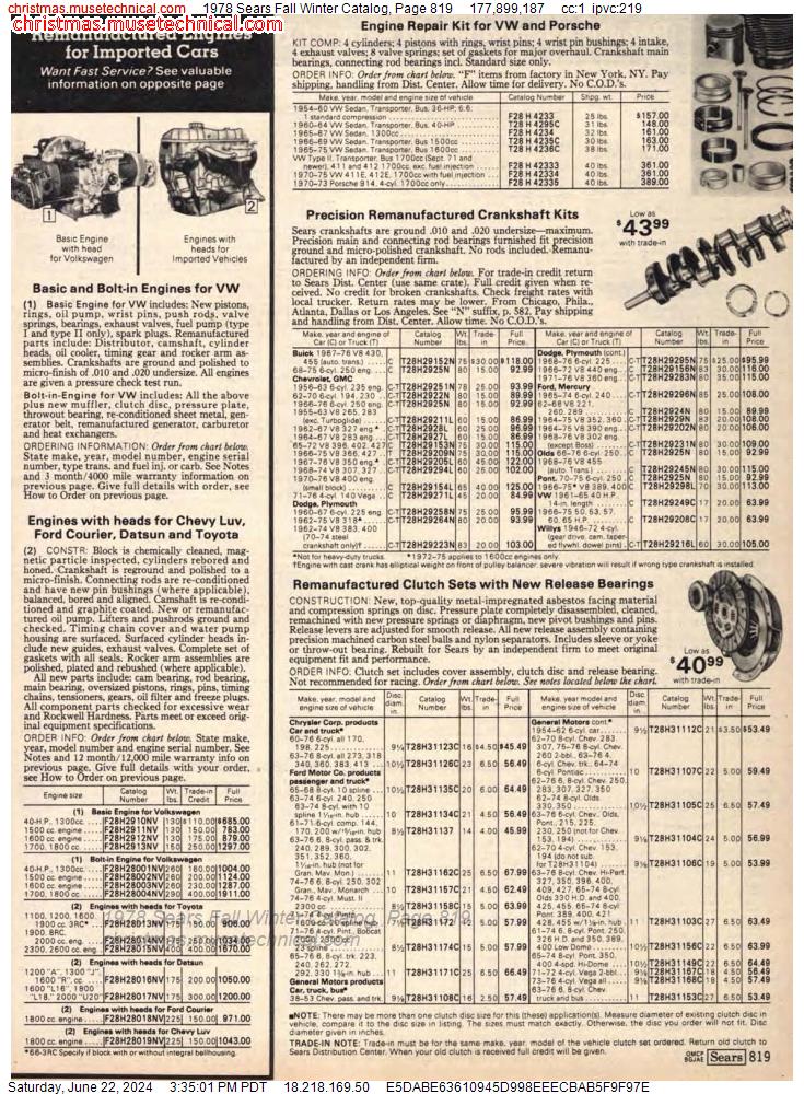 1978 Sears Fall Winter Catalog, Page 819