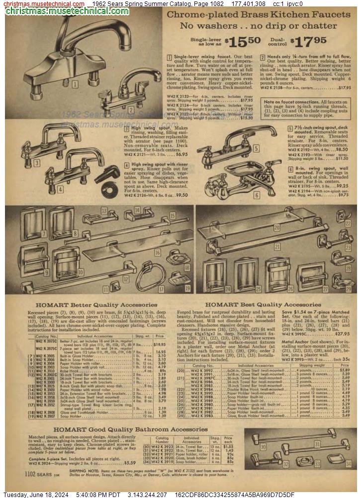 1962 Sears Spring Summer Catalog, Page 1082