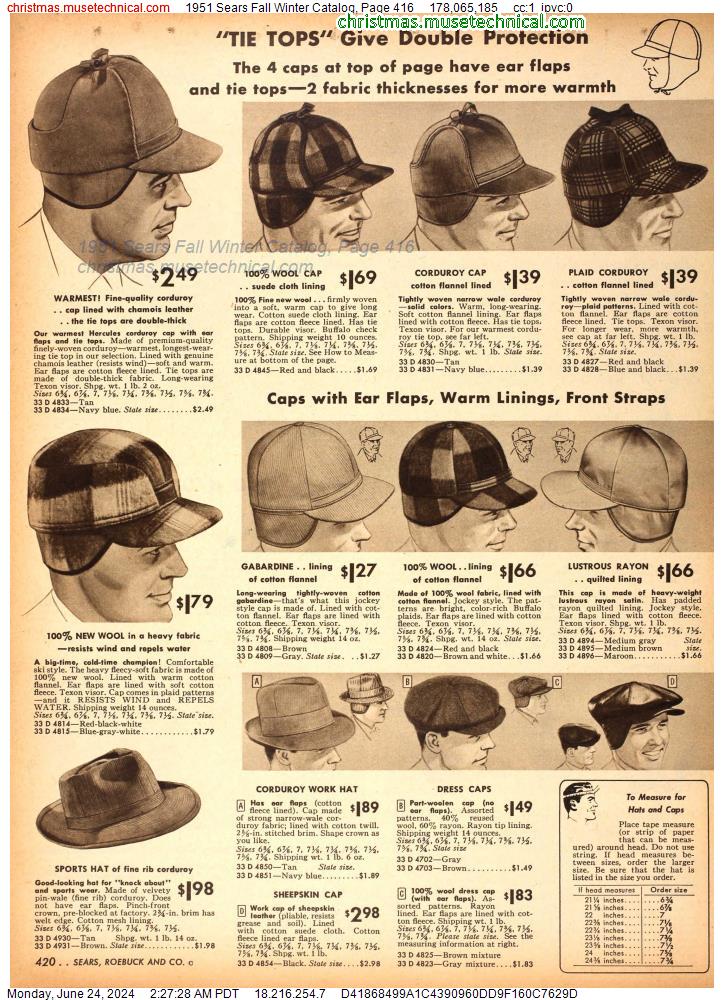 1951 Sears Fall Winter Catalog, Page 416