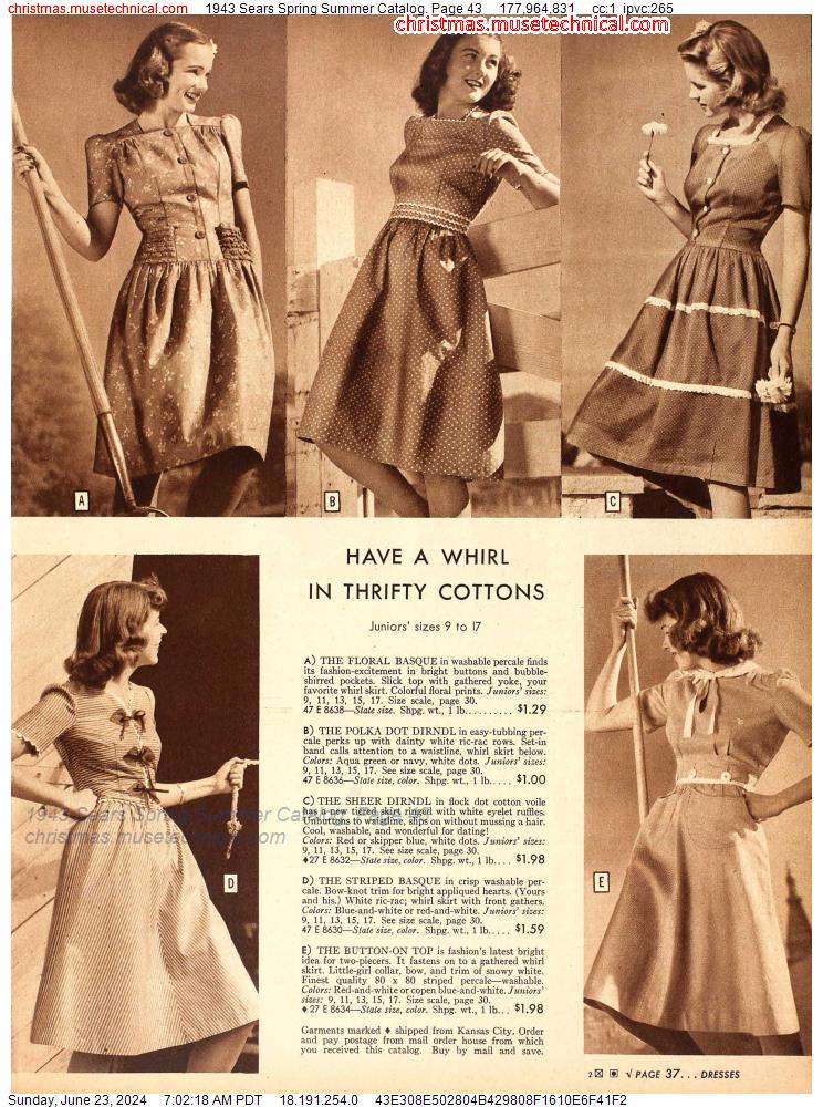 1943 Sears Spring Summer Catalog, Page 43