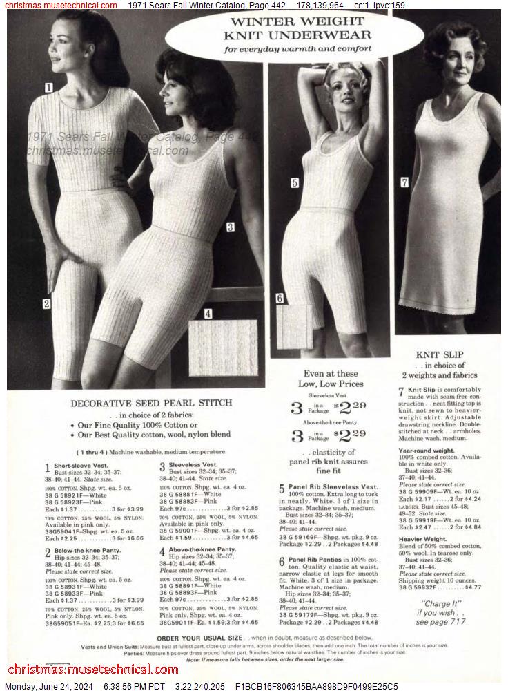 1971 Sears Fall Winter Catalog, Page 442