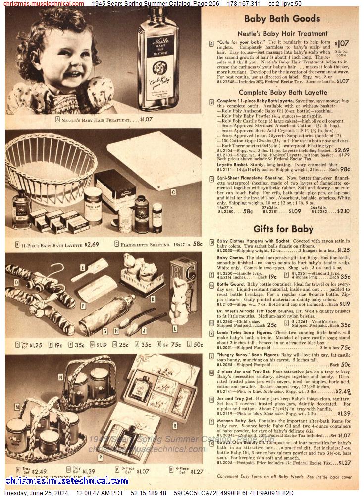 1945 Sears Spring Summer Catalog, Page 206