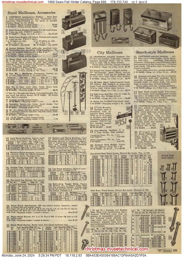 1968 Sears Fall Winter Catalog, Page 699