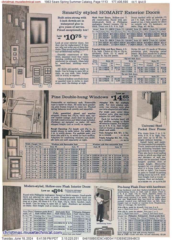 1963 Sears Spring Summer Catalog, Page 1113
