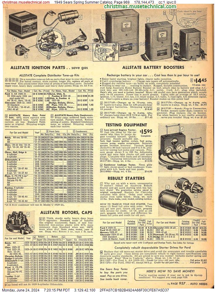 1949 Sears Spring Summer Catalog, Page 969