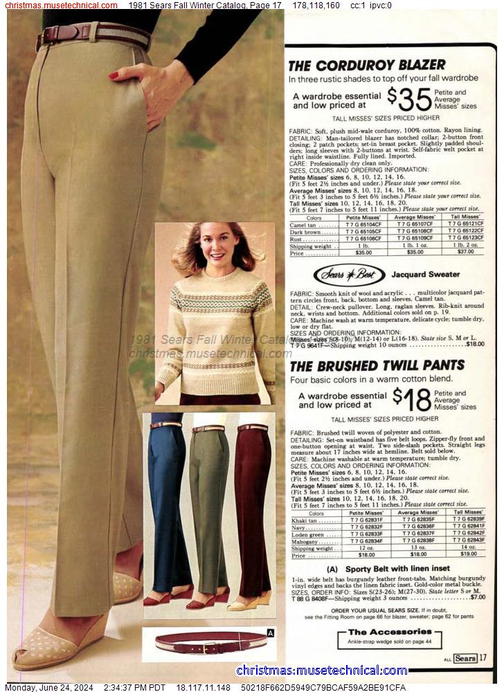 1981 Sears Fall Winter Catalog, Page 17