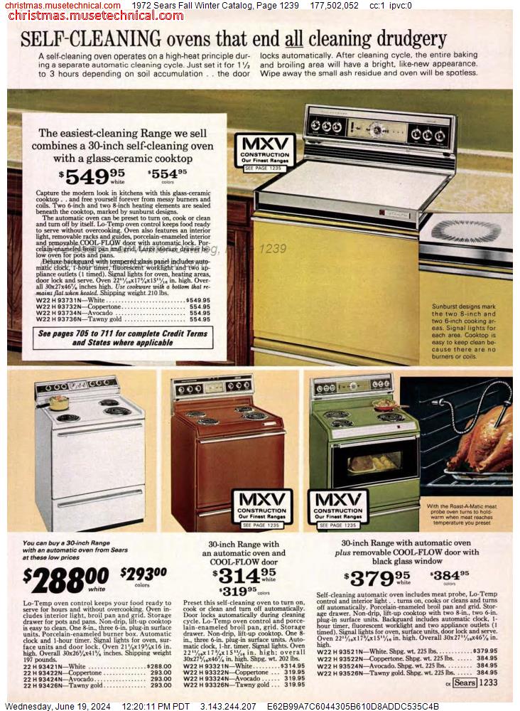 1972 Sears Fall Winter Catalog, Page 1239