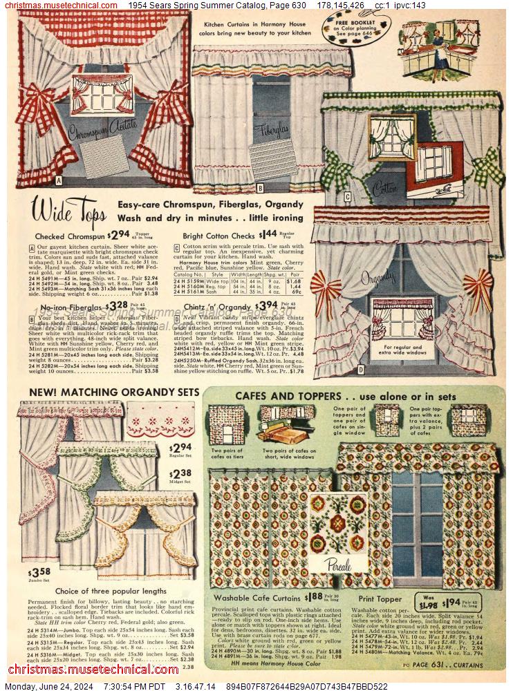 1954 Sears Spring Summer Catalog, Page 630
