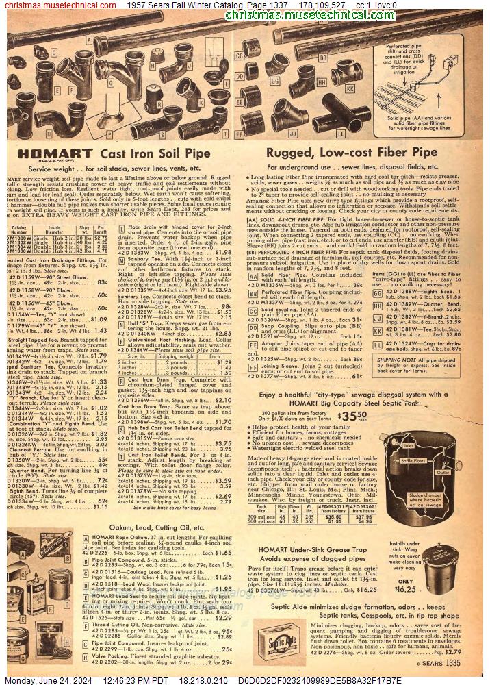 1957 Sears Fall Winter Catalog, Page 1337