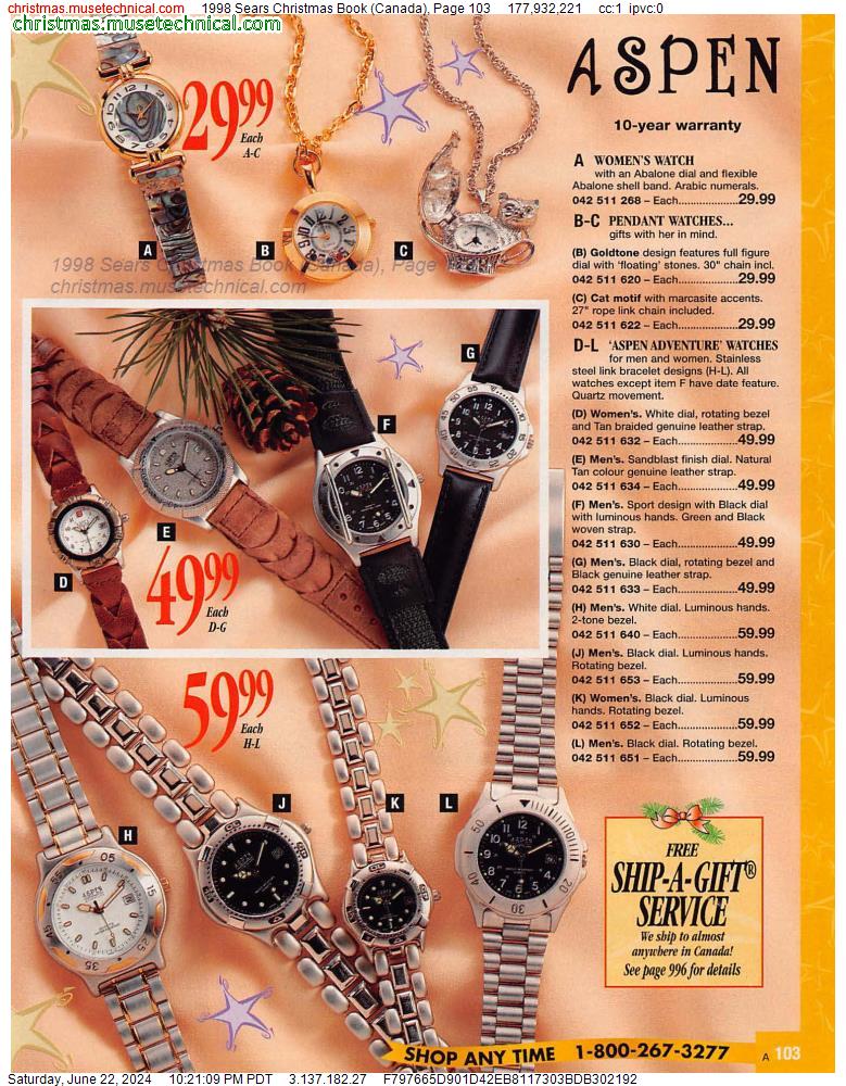 1998 Sears Christmas Book (Canada), Page 103