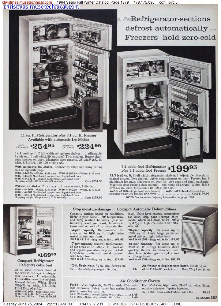 1964 Sears Fall Winter Catalog, Page 1379