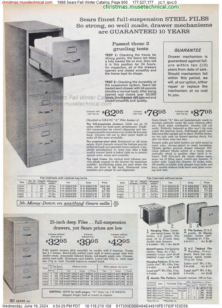 1966 Sears Fall Winter Catalog, Page 900