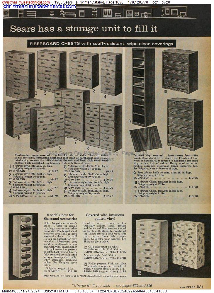1965 Sears Fall Winter Catalog, Page 1638