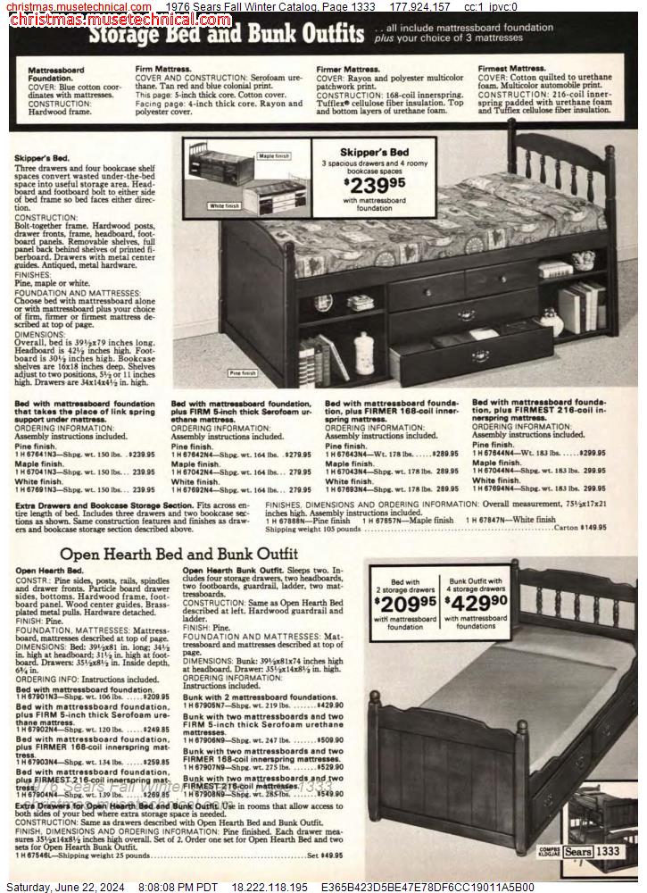 1976 Sears Fall Winter Catalog, Page 1333