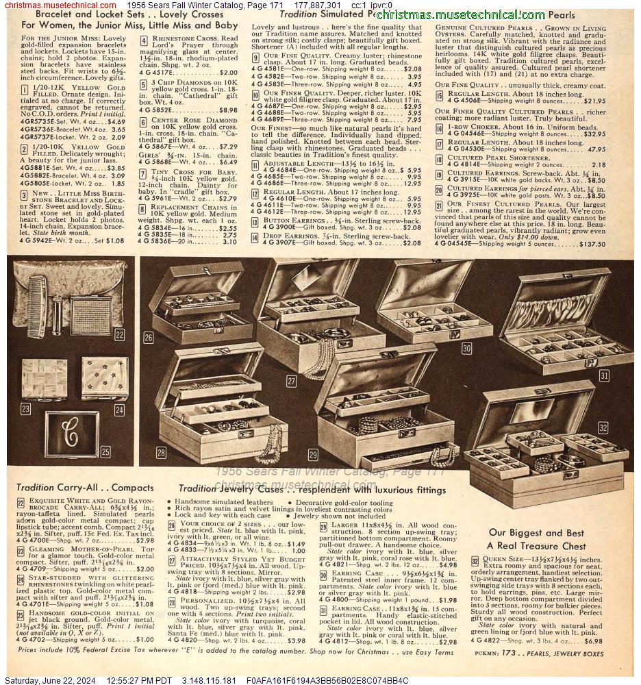 1956 Sears Fall Winter Catalog, Page 171
