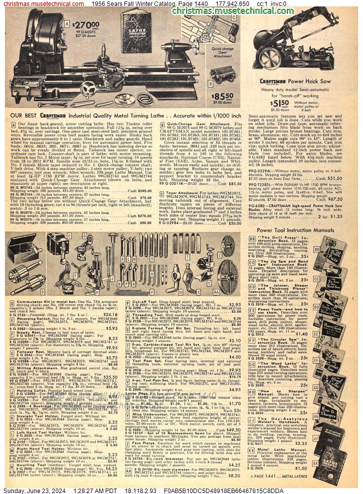 1956 Sears Fall Winter Catalog, Page 1440