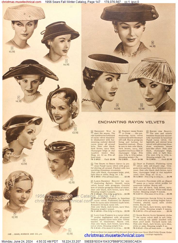 1956 Sears Fall Winter Catalog, Page 147