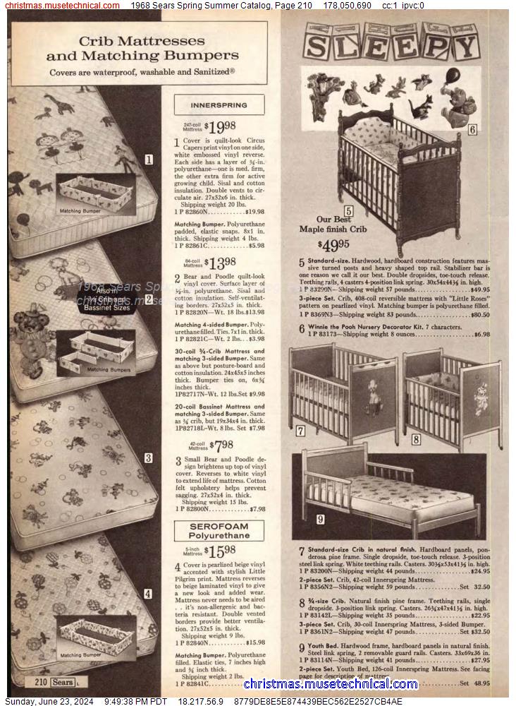 1968 Sears Spring Summer Catalog, Page 210