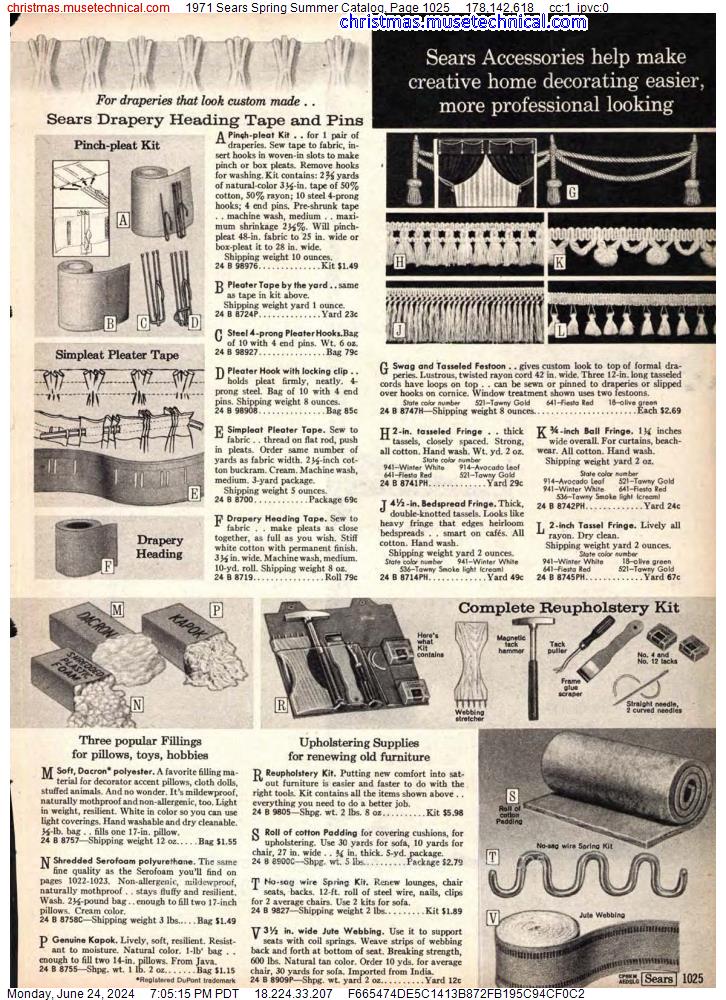 1971 Sears Spring Summer Catalog, Page 1025