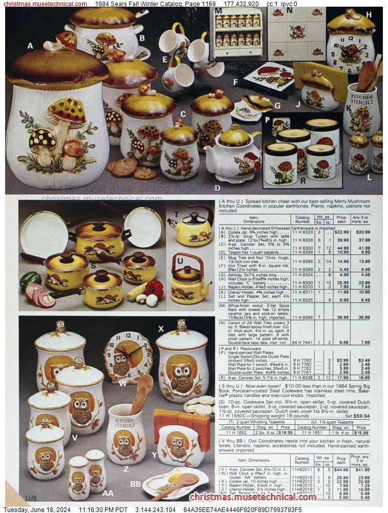 1984 Sears Fall Winter Catalog, Page 1169