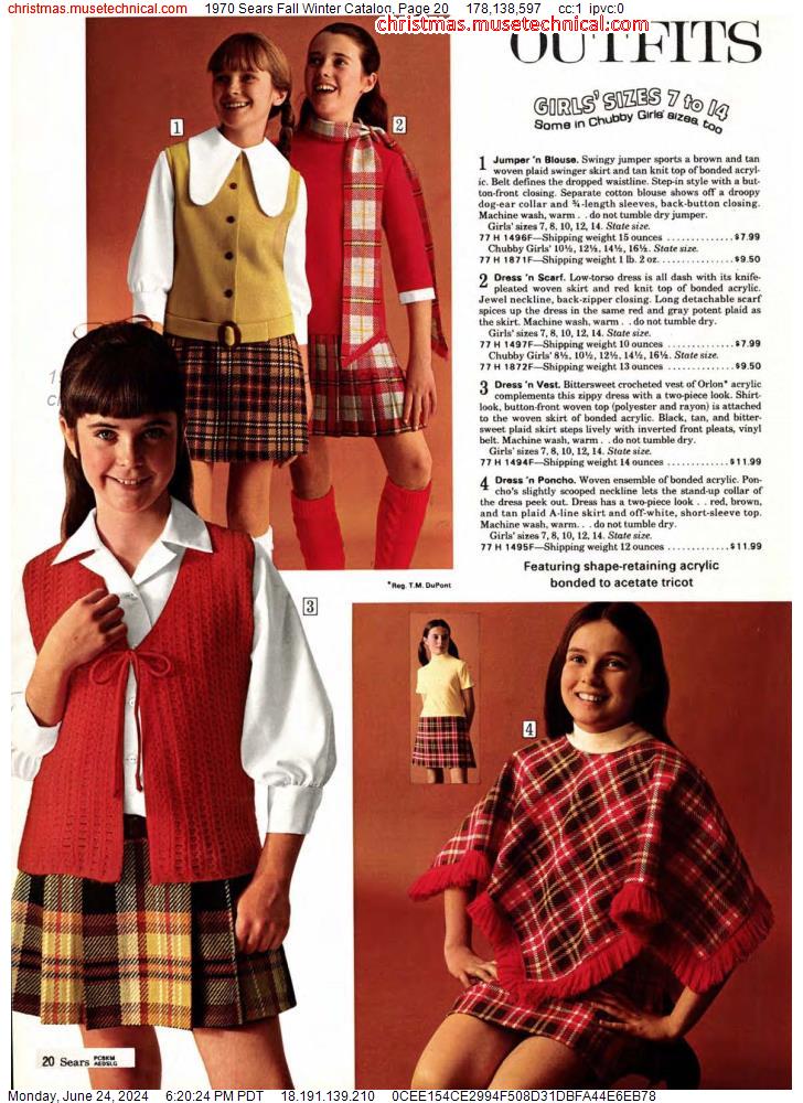 1970 Sears Fall Winter Catalog, Page 20