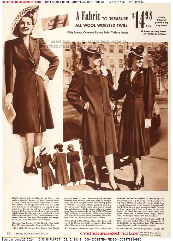 1941 Sears Spring Summer Catalog, Page 56