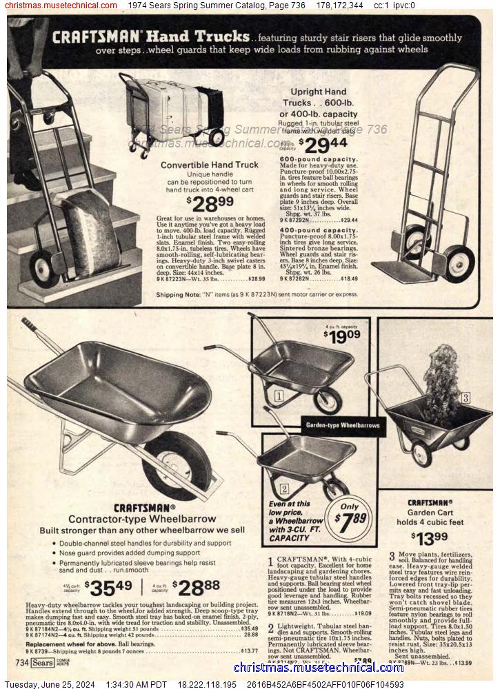 1974 Sears Spring Summer Catalog, Page 736