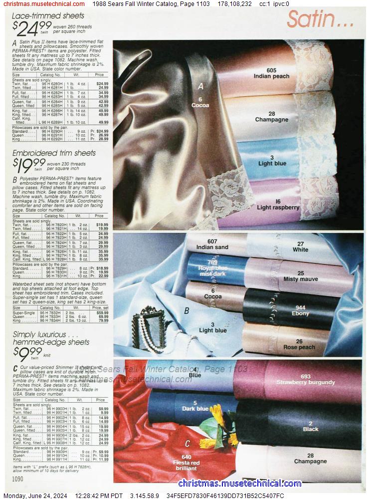 1988 Sears Fall Winter Catalog, Page 1103