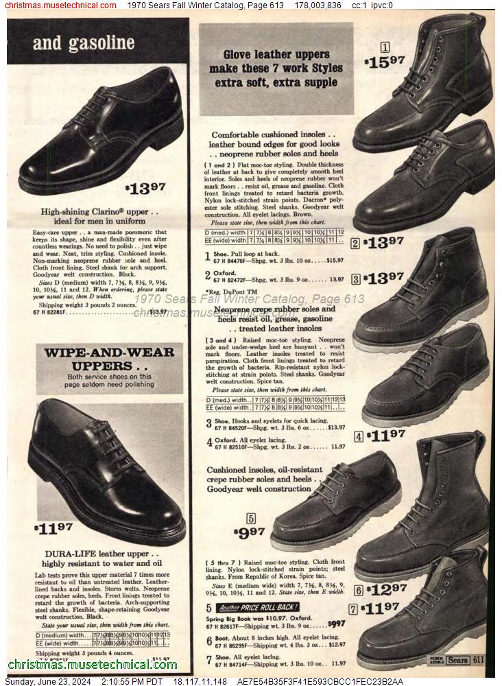 1970 Sears Fall Winter Catalog, Page 613