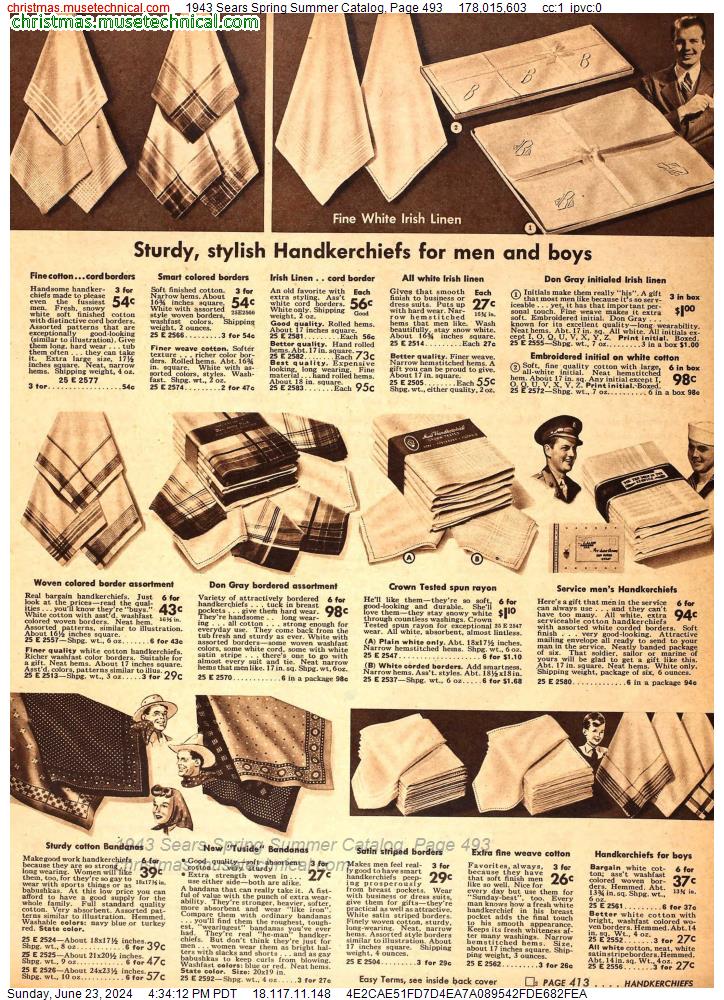 1943 Sears Spring Summer Catalog, Page 493