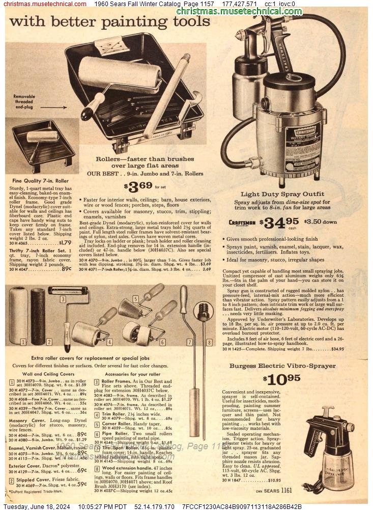 1960 Sears Fall Winter Catalog, Page 1157