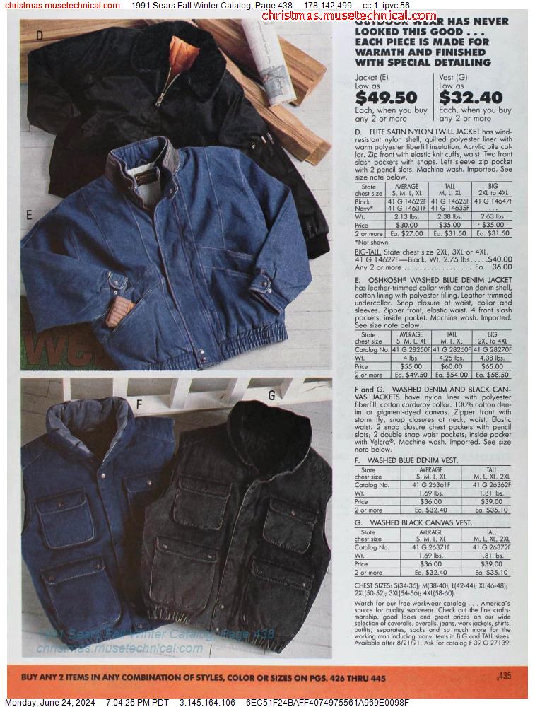1991 Sears Fall Winter Catalog, Page 438