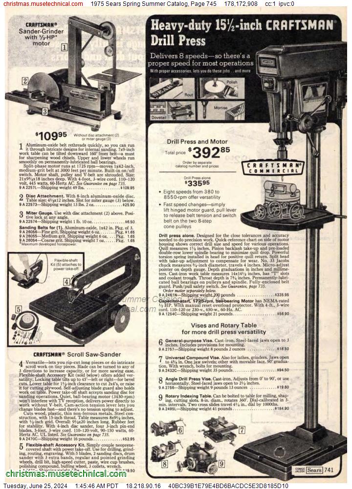 1975 Sears Spring Summer Catalog, Page 745