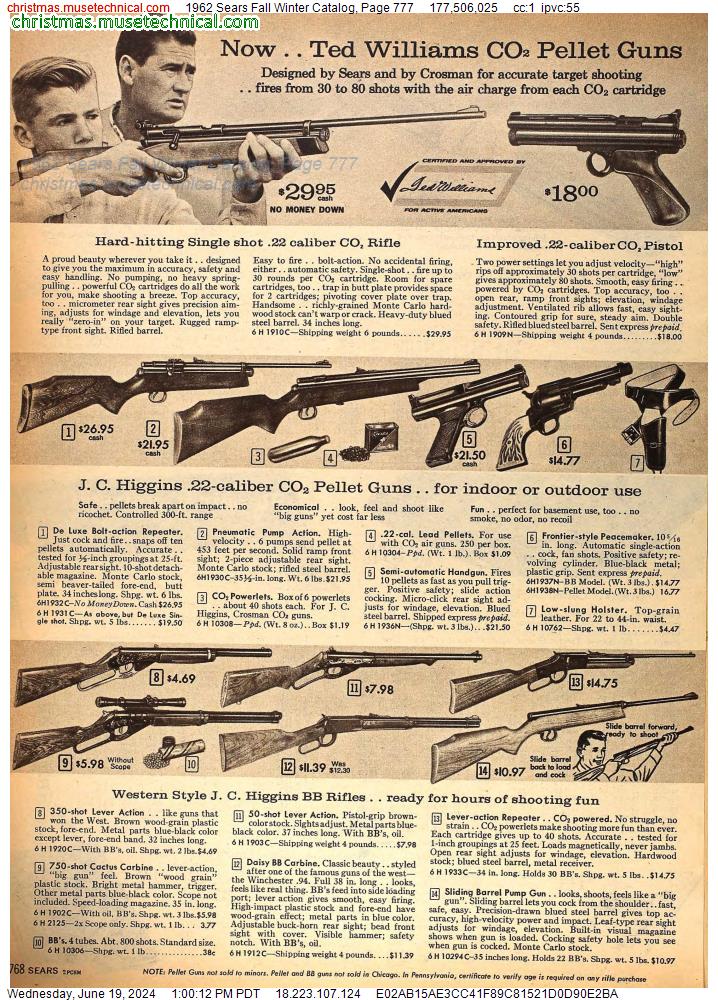 1962 Sears Fall Winter Catalog, Page 777