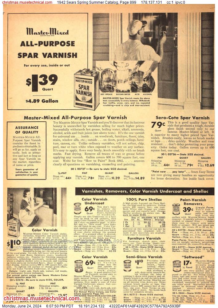 1942 Sears Spring Summer Catalog, Page 899