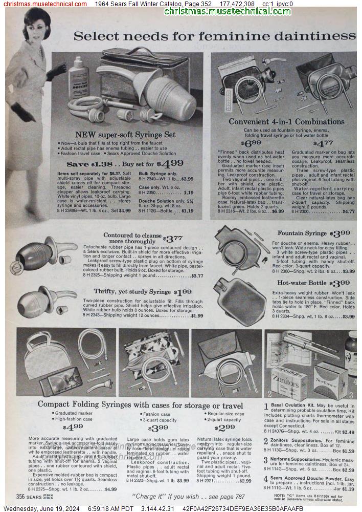 1964 Sears Fall Winter Catalog, Page 352