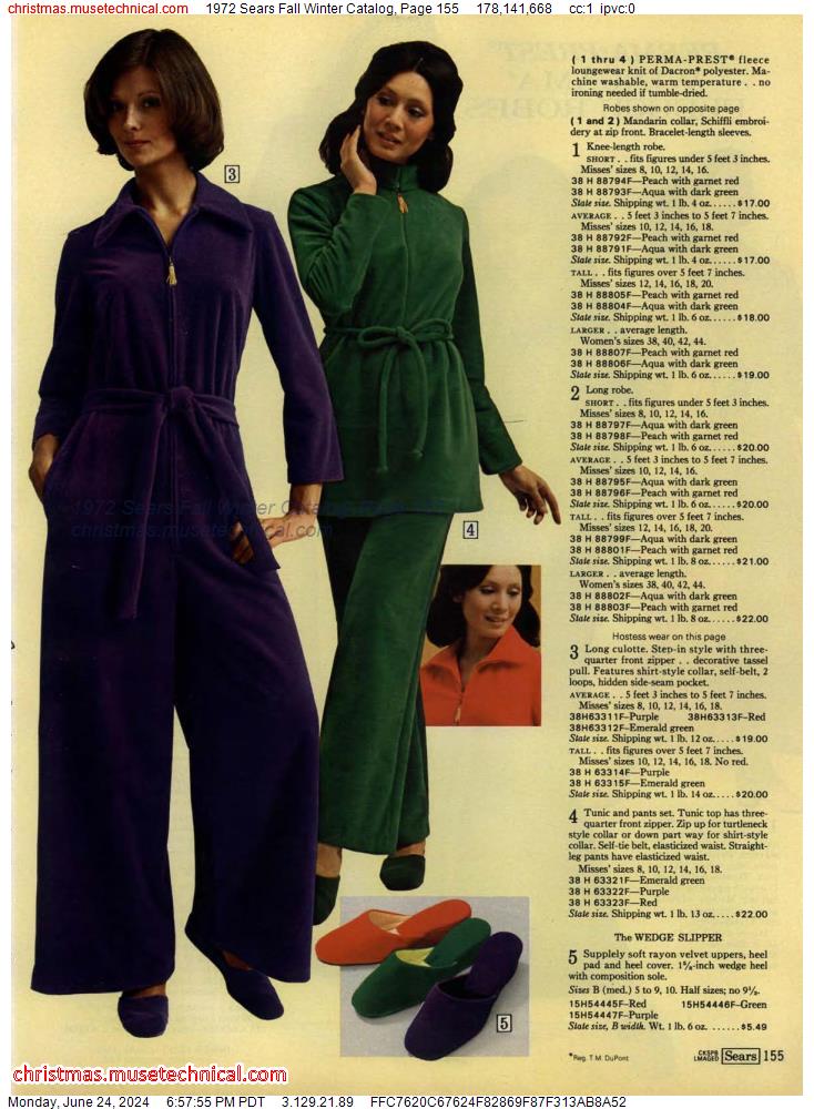 1972 Sears Fall Winter Catalog, Page 155