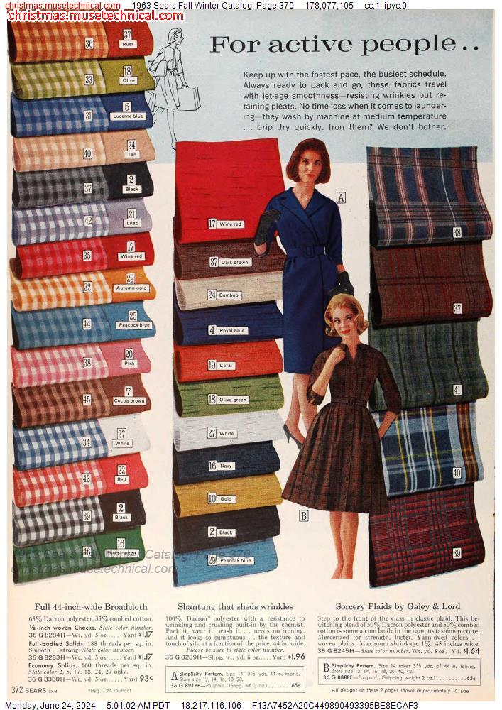 1963 Sears Fall Winter Catalog, Page 370