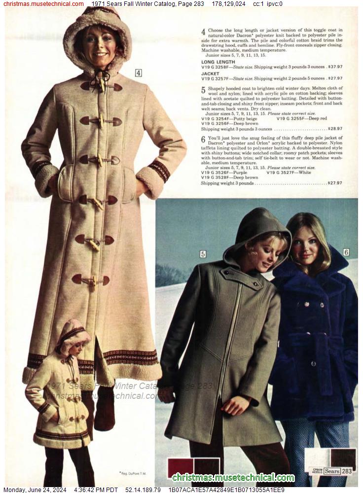 1971 Sears Fall Winter Catalog, Page 283