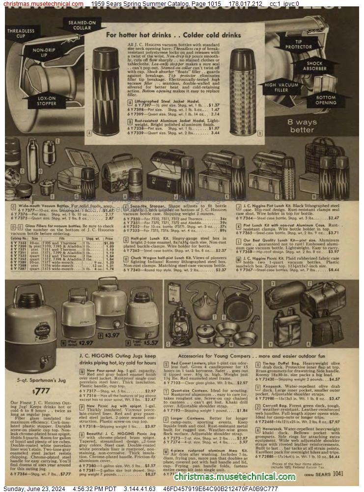 1959 Sears Spring Summer Catalog, Page 1015